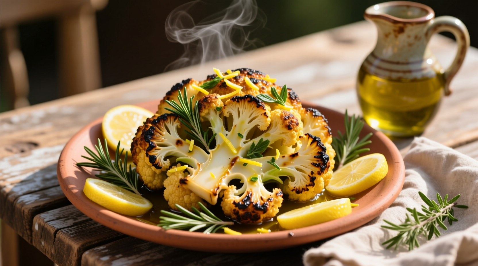 Roasted Mediterranean cauliflower with herbs and lemon