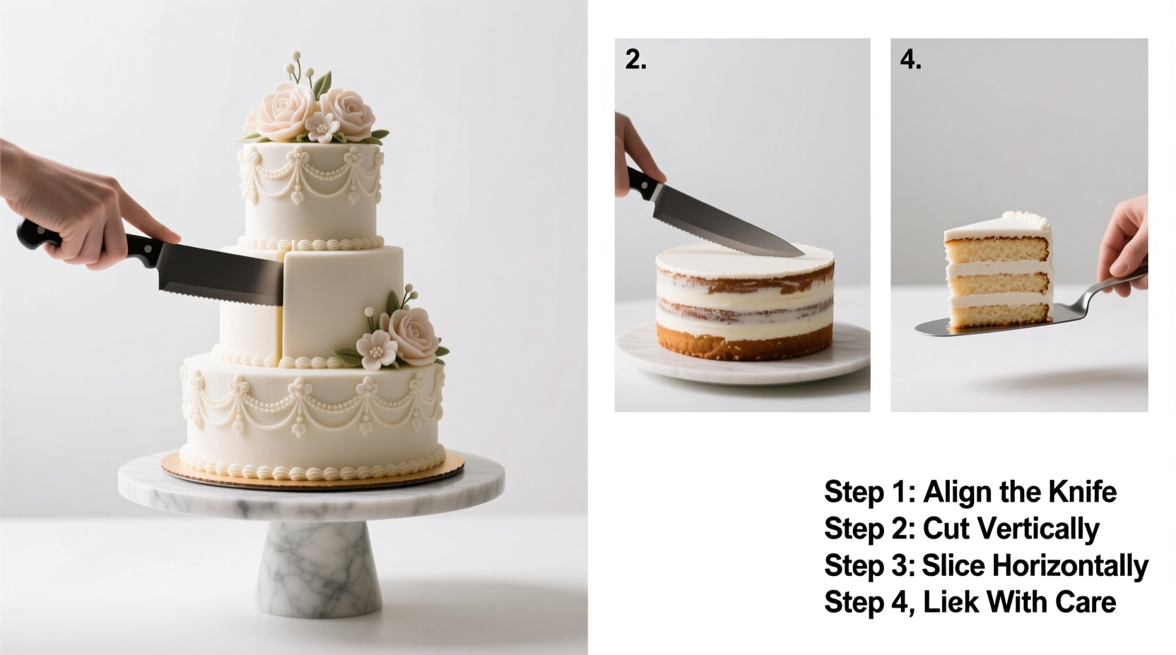how to cut wedding cake