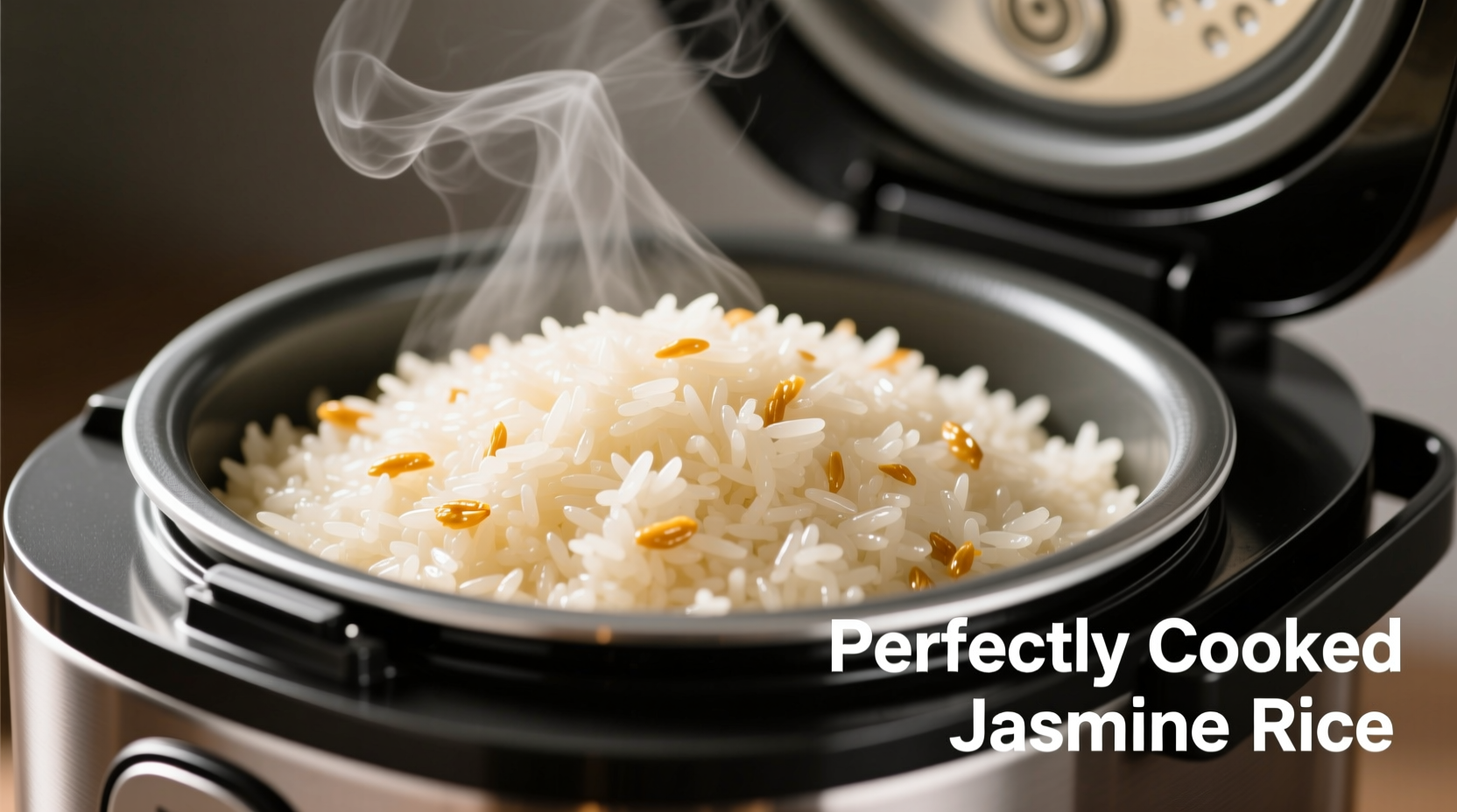Perfectly cooked jasmine rice in rice cooker