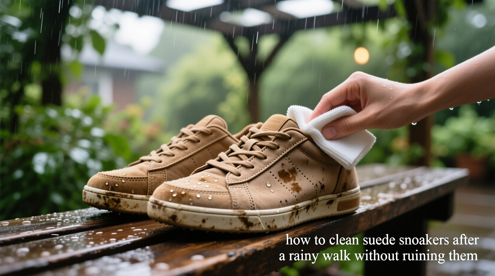 how to clean suede sneakers after a rainy walk without ruining them