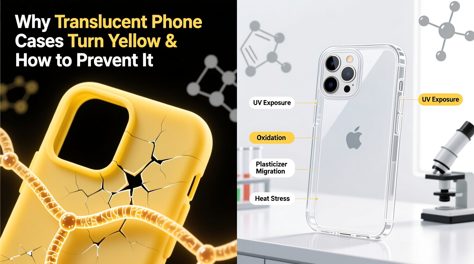 why are translucent phone cases turning yellow and how to prevent it