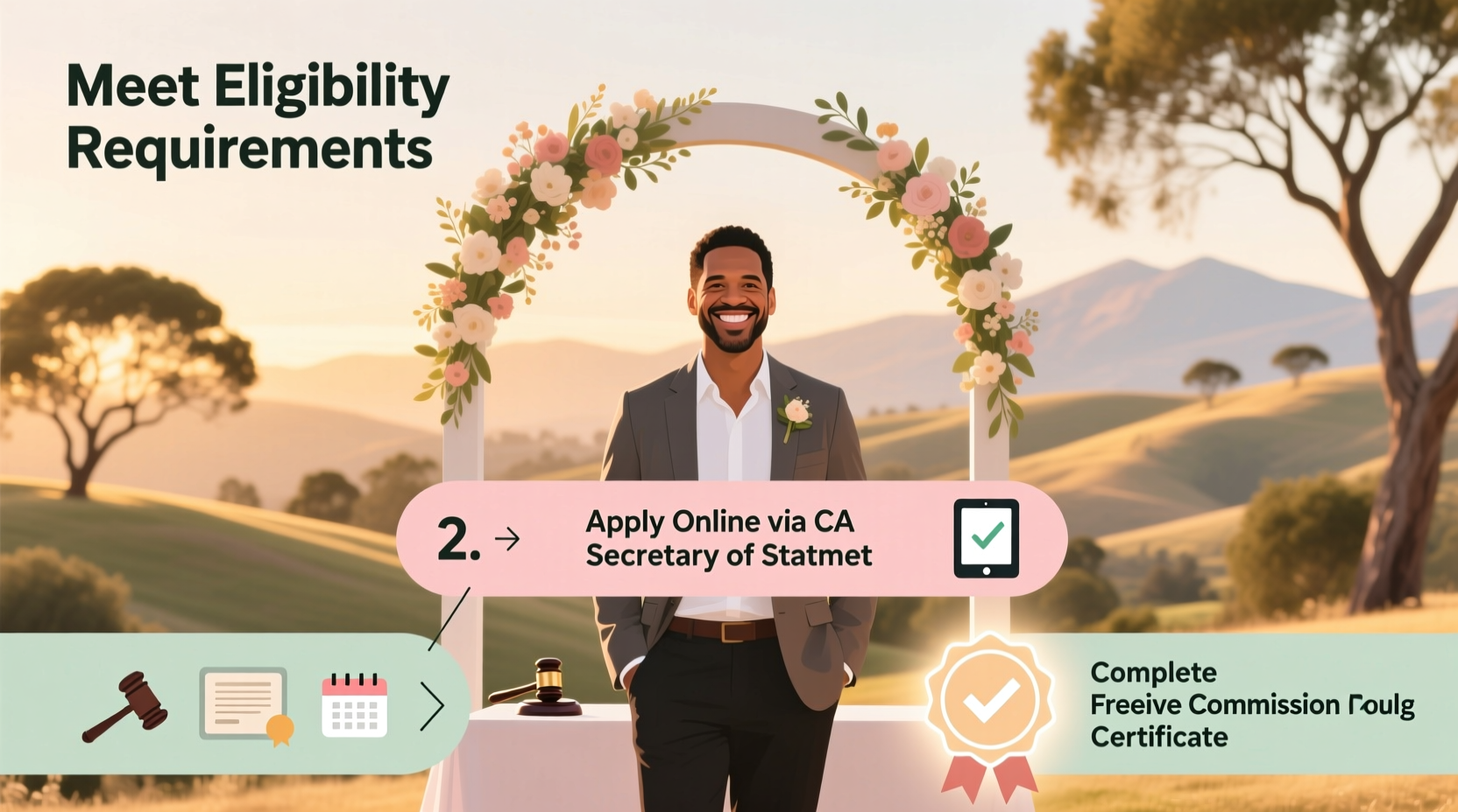 how to become a wedding officiant in california