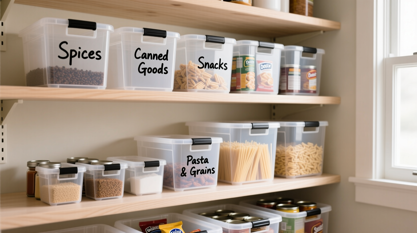 how to organize a chaotic pantry using only dollar store bins