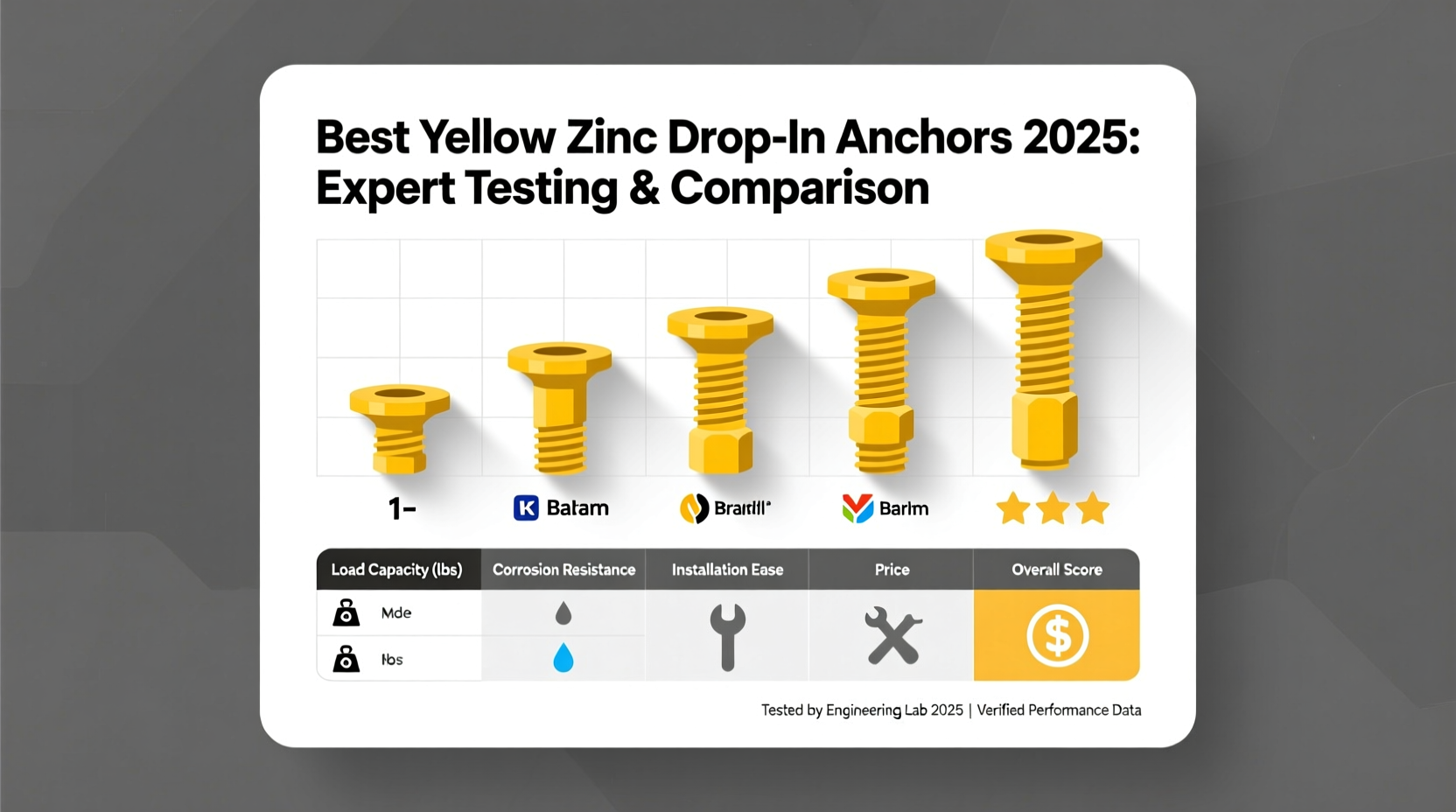 best yellow zinc drop in anchor
