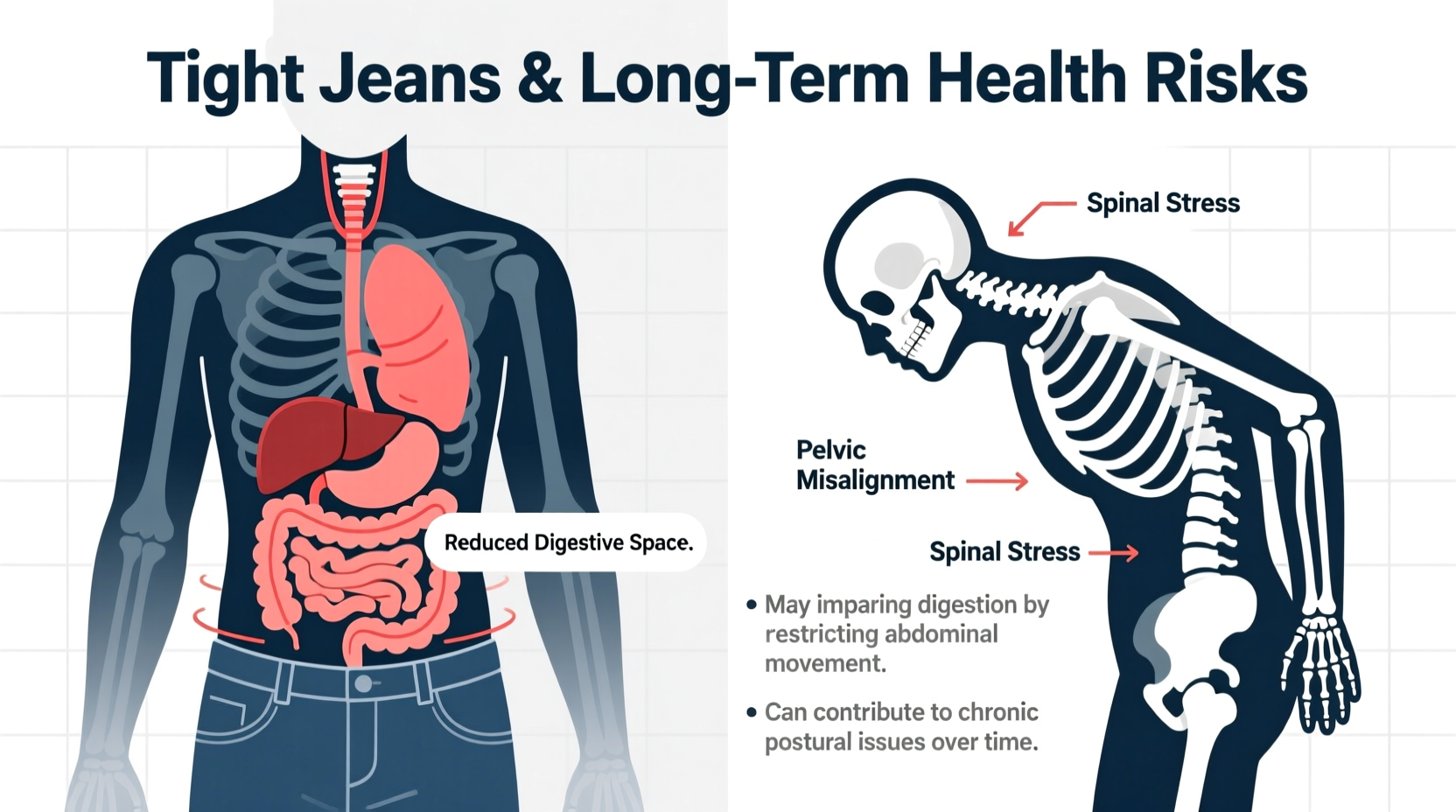 can wearing tight jeans affect digestion and posture over time