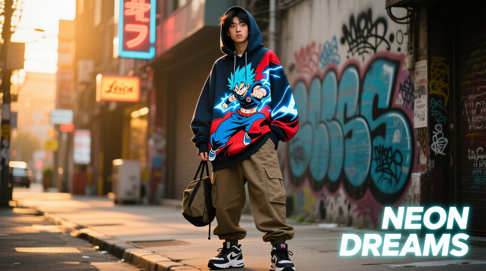 how to style an oversized hoodie with anime graphics for streetwear flair