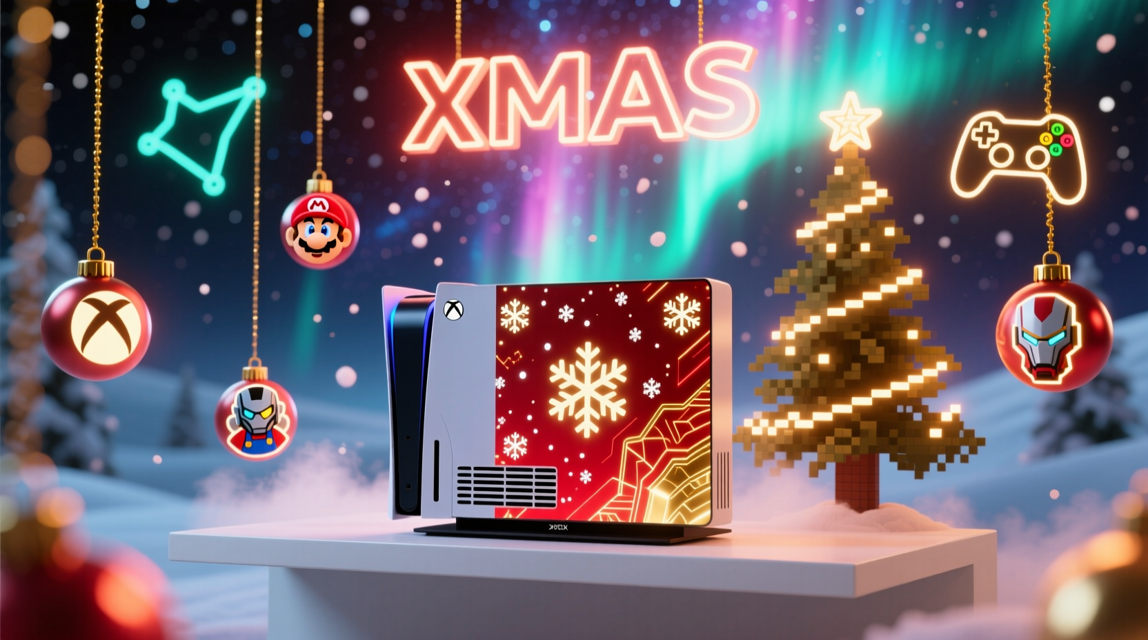how to use gaming console themes to decorate your digital christmas space