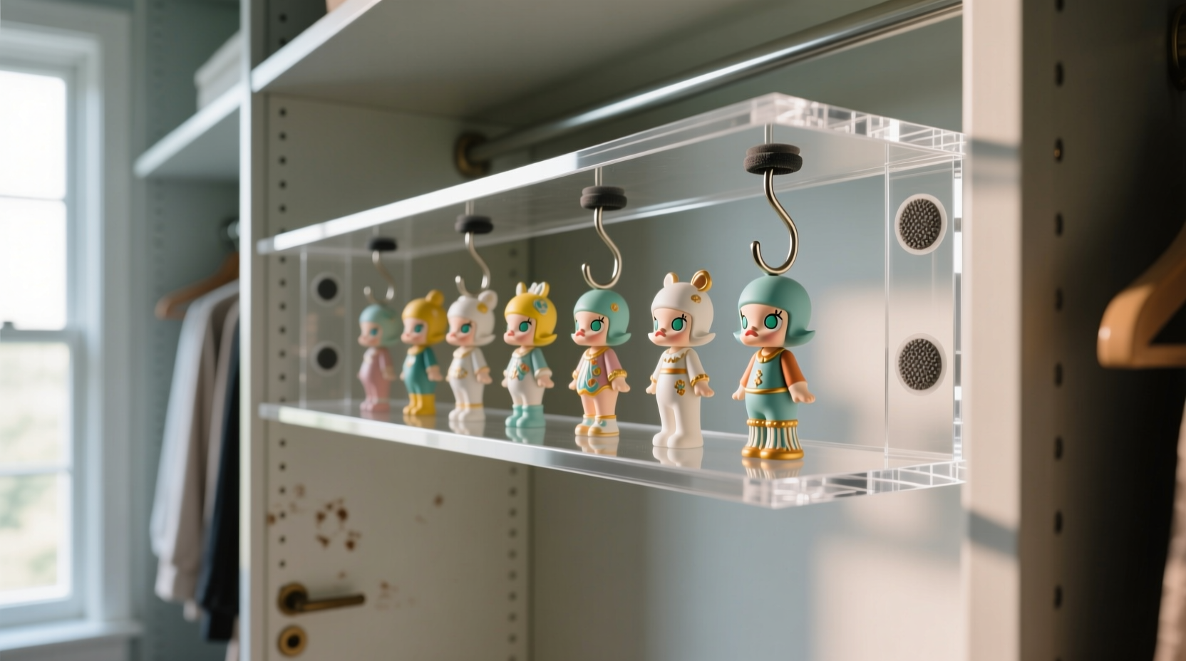 closet door figurine storage without damage