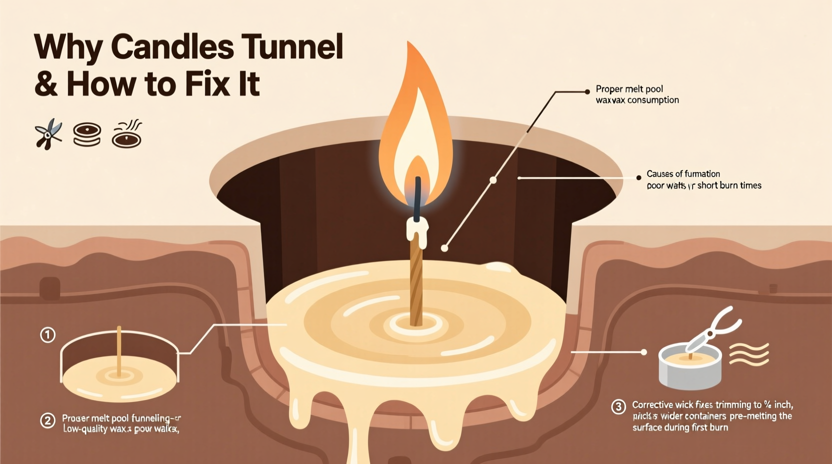 why does my candle tunnel instead of burning evenly wick fixes and tips