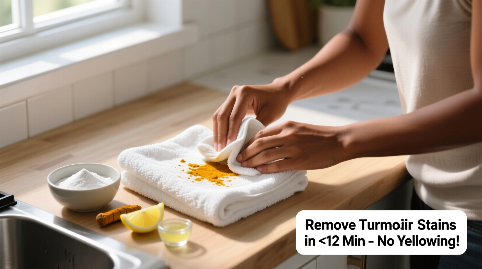 how to remove turmeric stains without yellowing