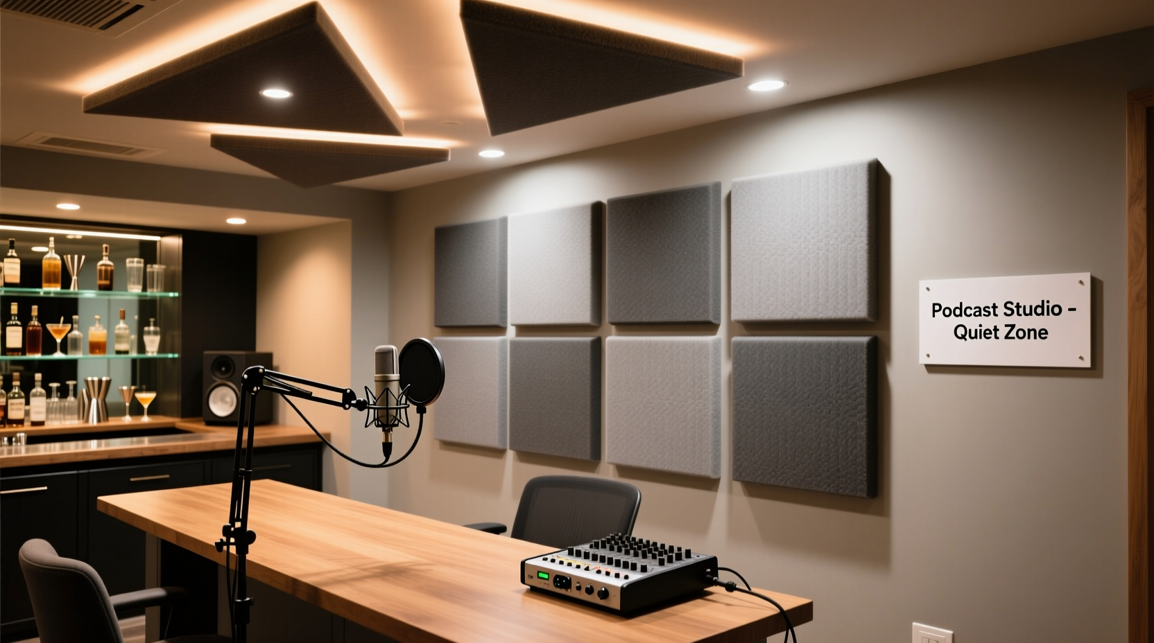 how to choose the right acoustic foam panels for turning your basement bar into a podcast studio