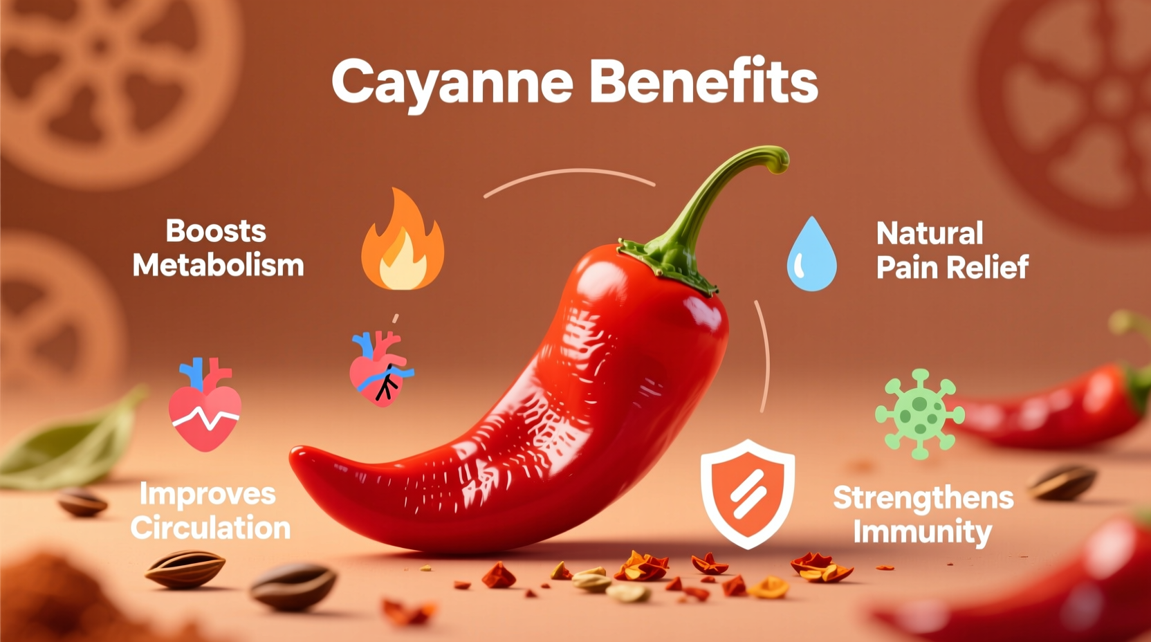 Cayenne-Pfeffer in verschiedenen Anwendungsszenarien: Kochen, Salbe, Tee