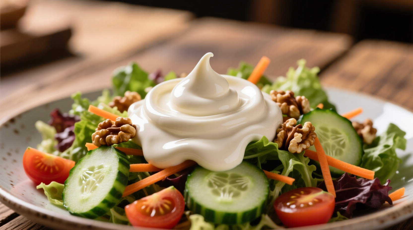 use sour cream instead of oil for a creamier salad dres