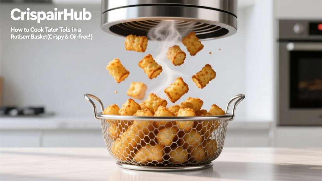 Crispy Oil-Free Tater Tots in Rotisserie Basket