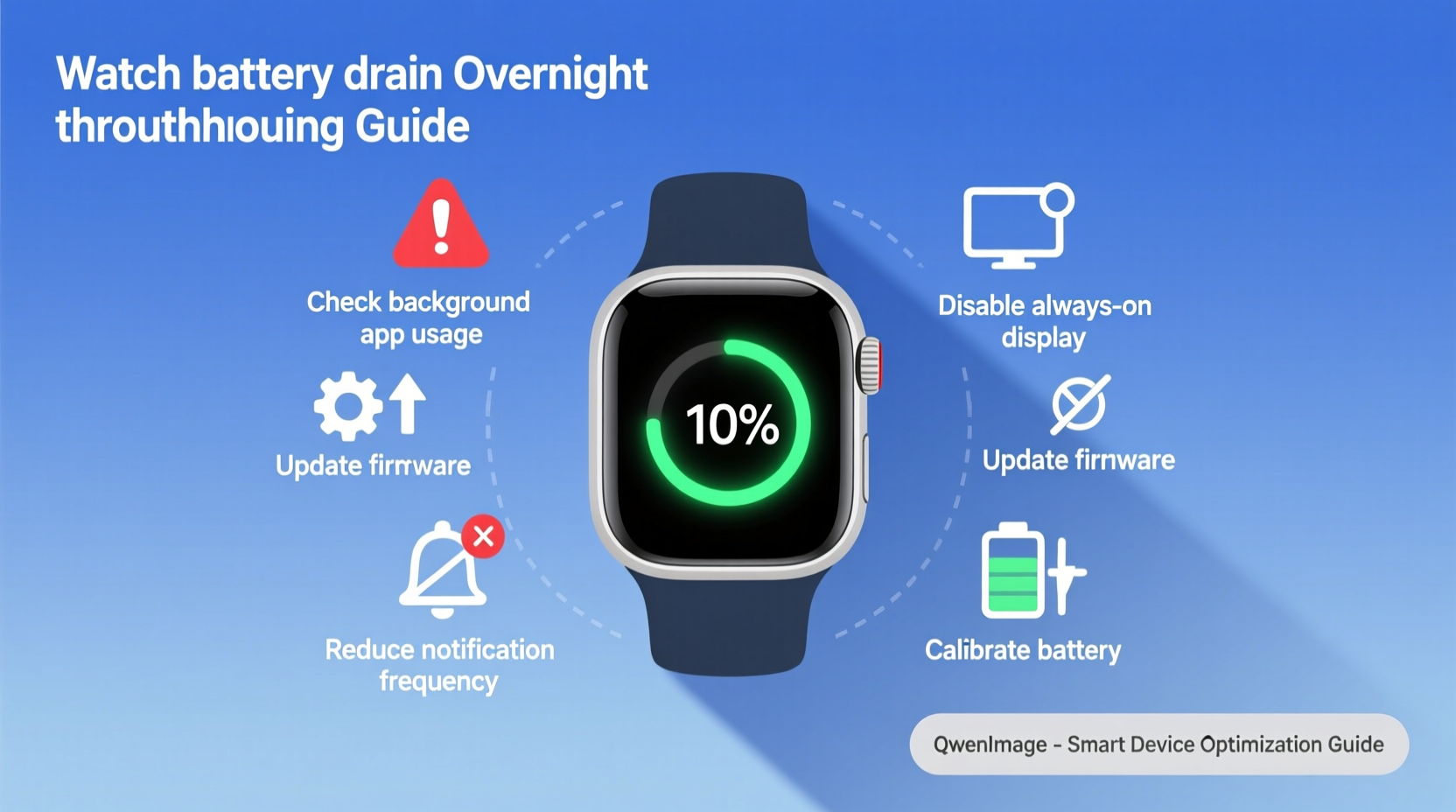 why is my smartwatch battery draining overnight troubleshooting steps