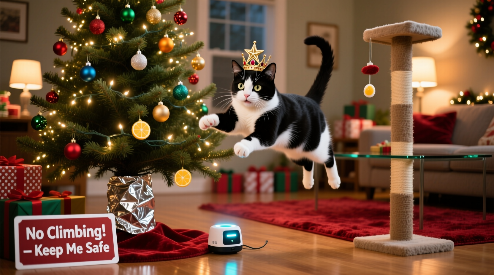 why does my cat attack the christmas tree and how to deter it