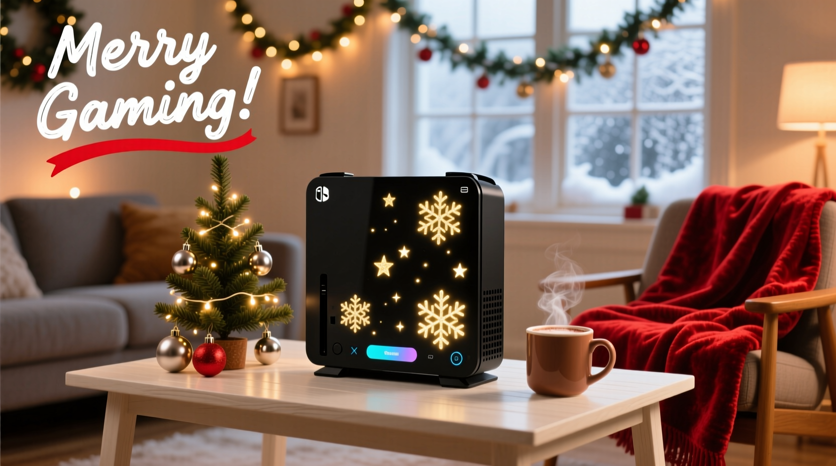 how to use gaming console themes to match your christmas setup