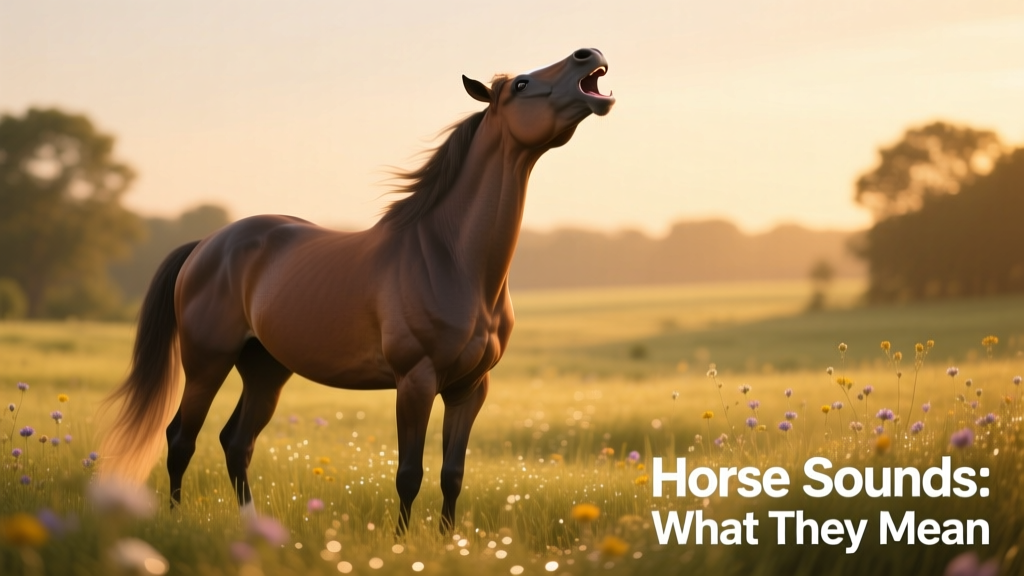 A horse in a pasture lifting its head while letting out a clear, high-pitched neigh