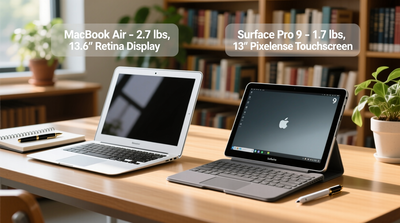 macbook air vs surface pro 9 which ultraportable wins for students