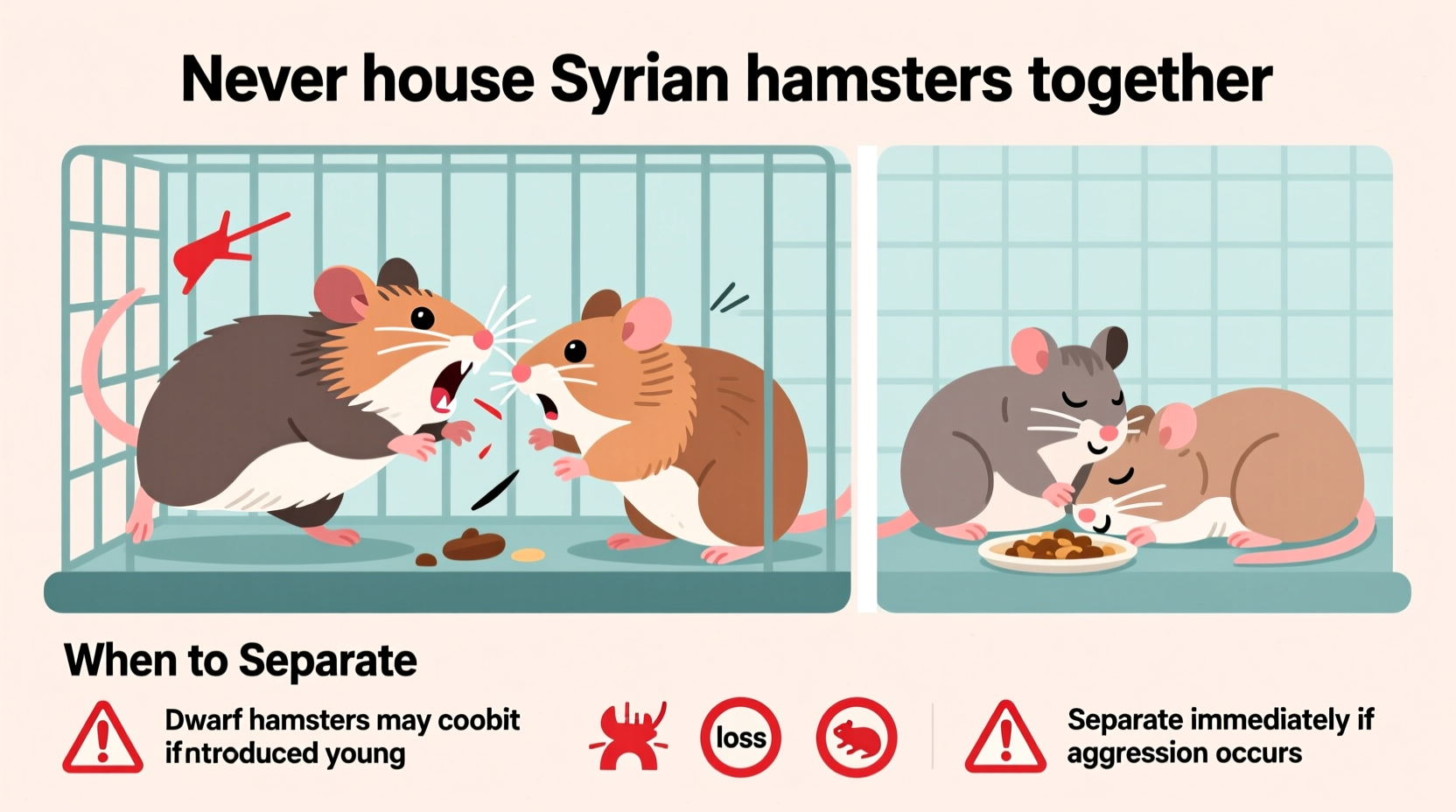 can hamsters live together safely when to separate for health
