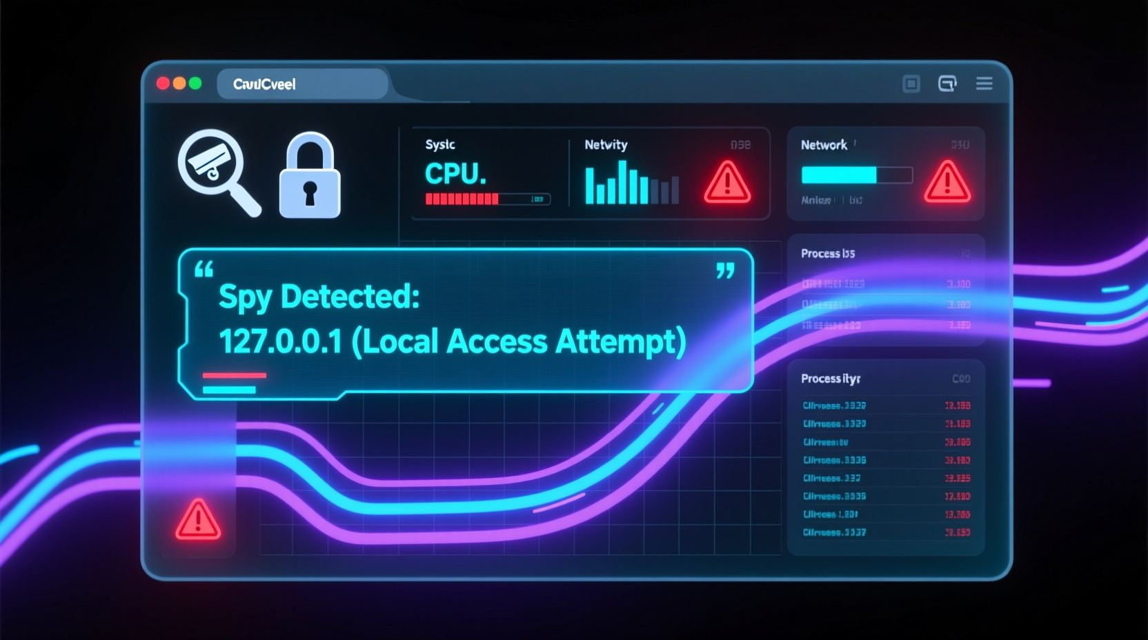 use geektool to track when someones spying on your comp