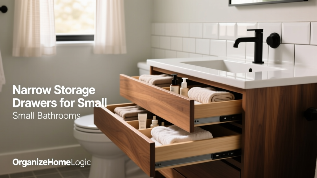 Narrow Storage Drawers for Small Bathrooms