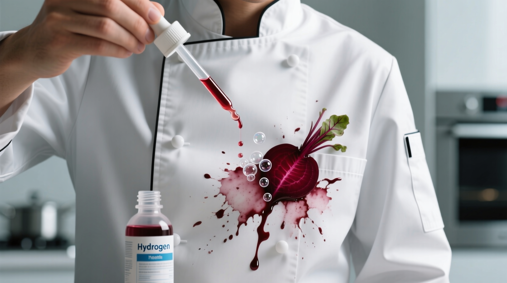 remove beet juice stains with hydrogen peroxide