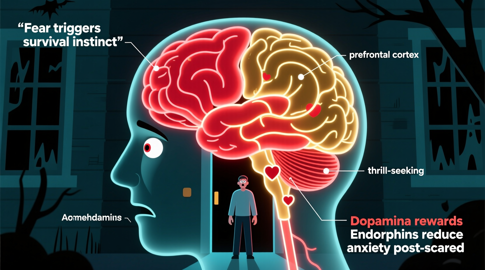 why do some people enjoy being scared at haunted houses brain science