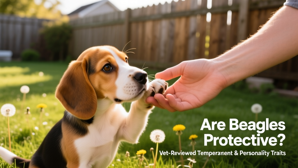 A Beagle puppy playfully interacting with a gentle hand during a positive training session