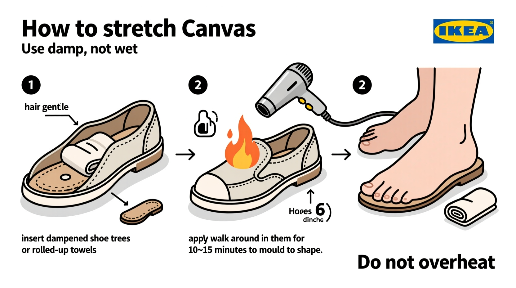 how to stretch canvas shoes without ruining the fabric structure