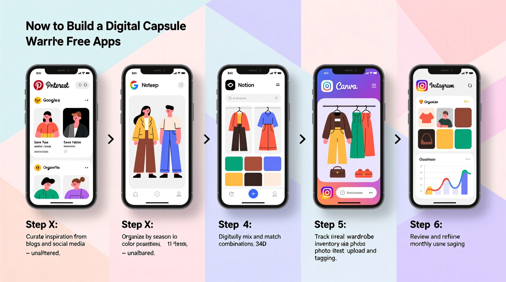 step by step guide to creating a digital capsule wardrobe using free apps
