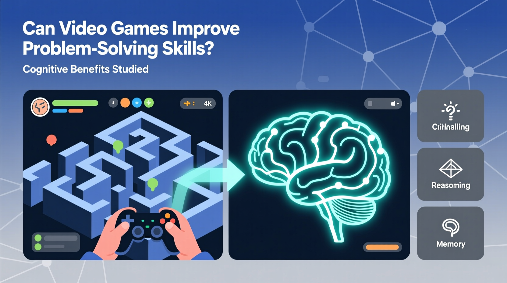 can video games improve problem solving skills cognitive benefits studied