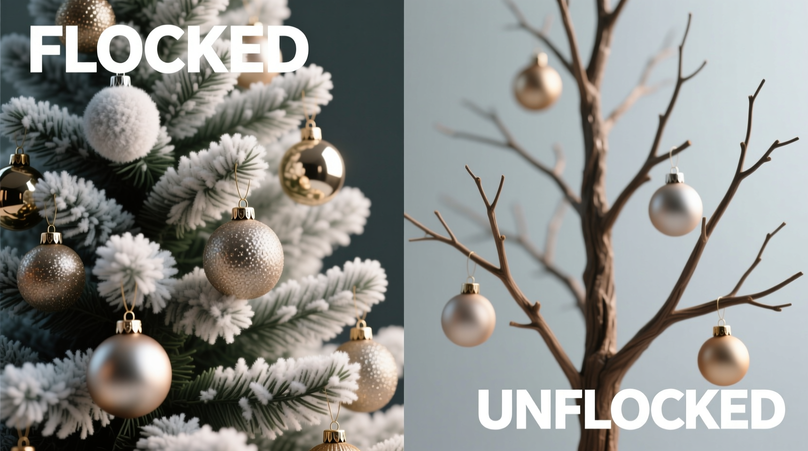 artificial flocked tree vs unflocked which holds ornaments better
