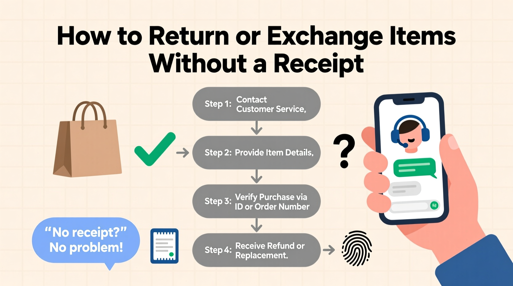 how to make returns or exchanges without receipt