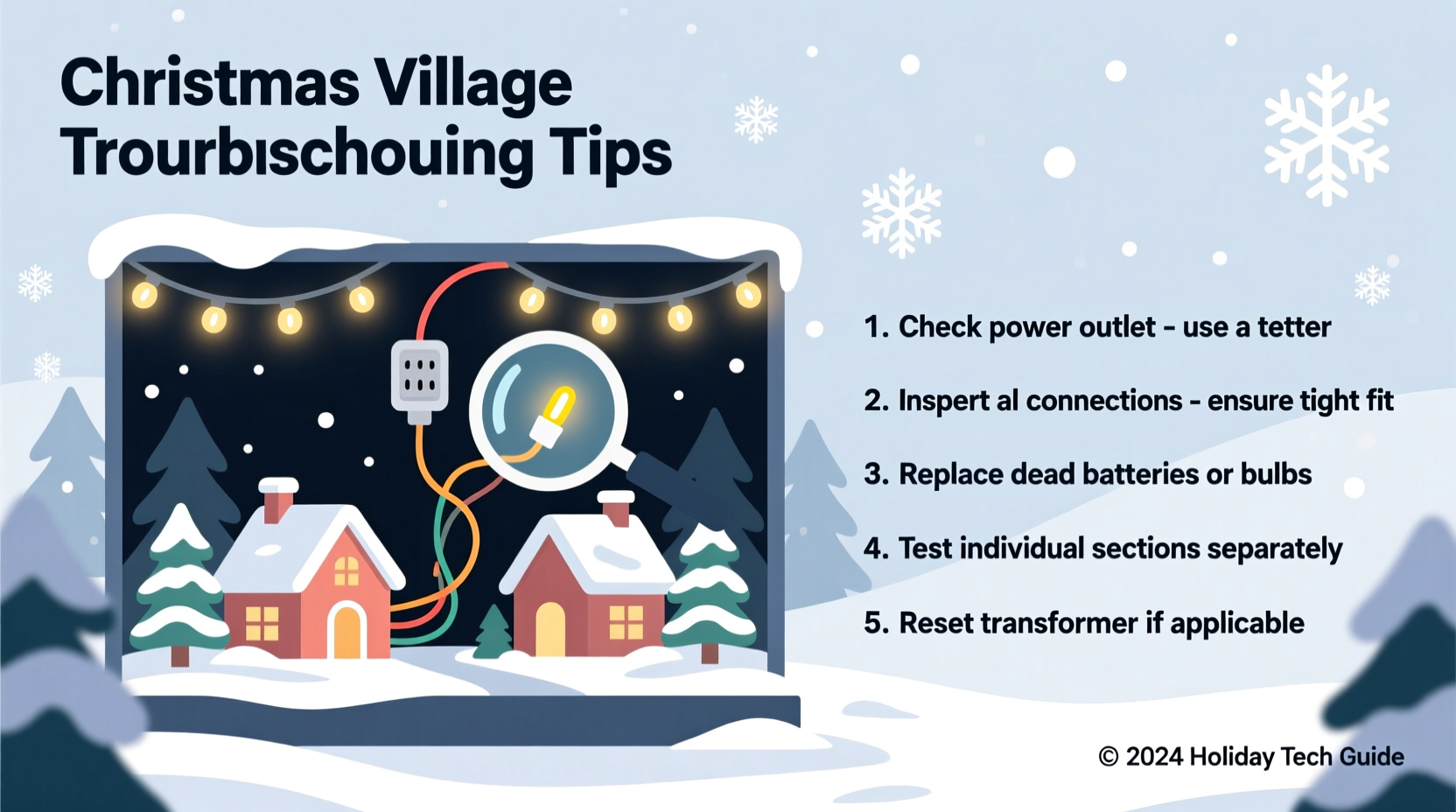 why does my christmas village stop working and troubleshooting tips