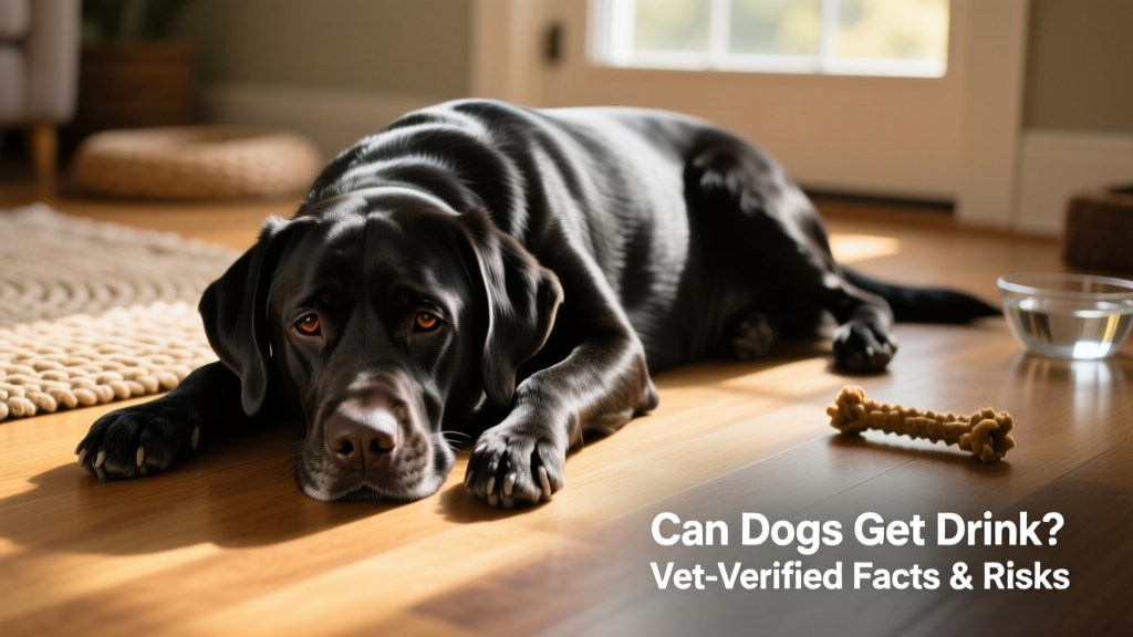 labrador retriever dog lying on the floor looking sad or sick