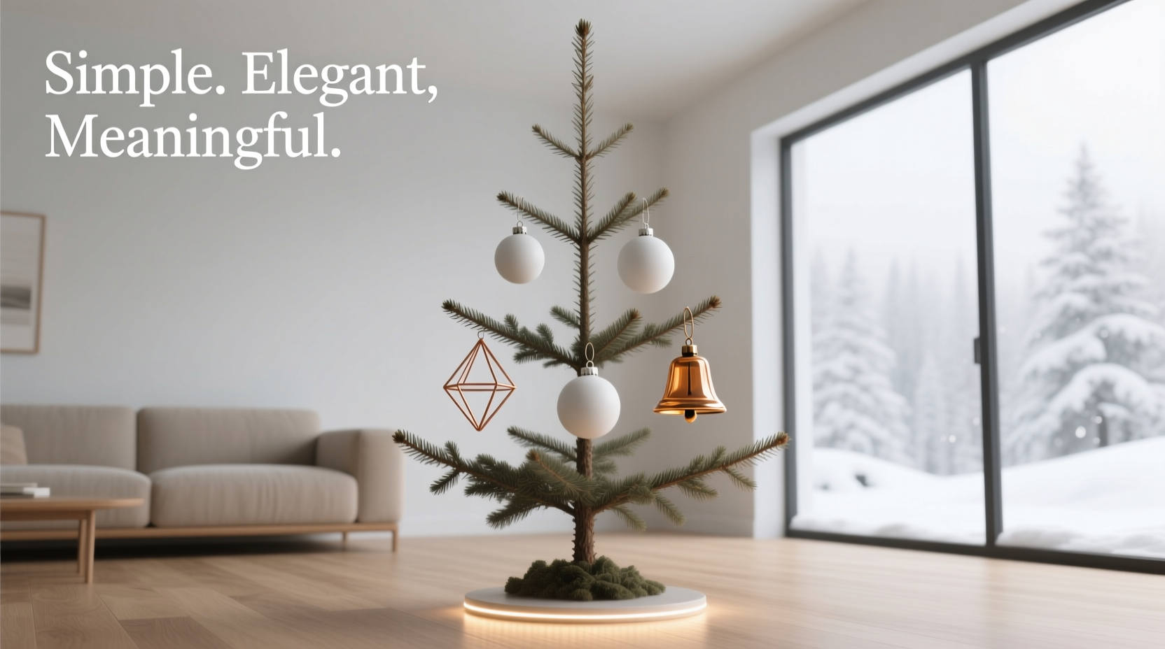 how to style a minimalist christmas tree with only three types of ornaments