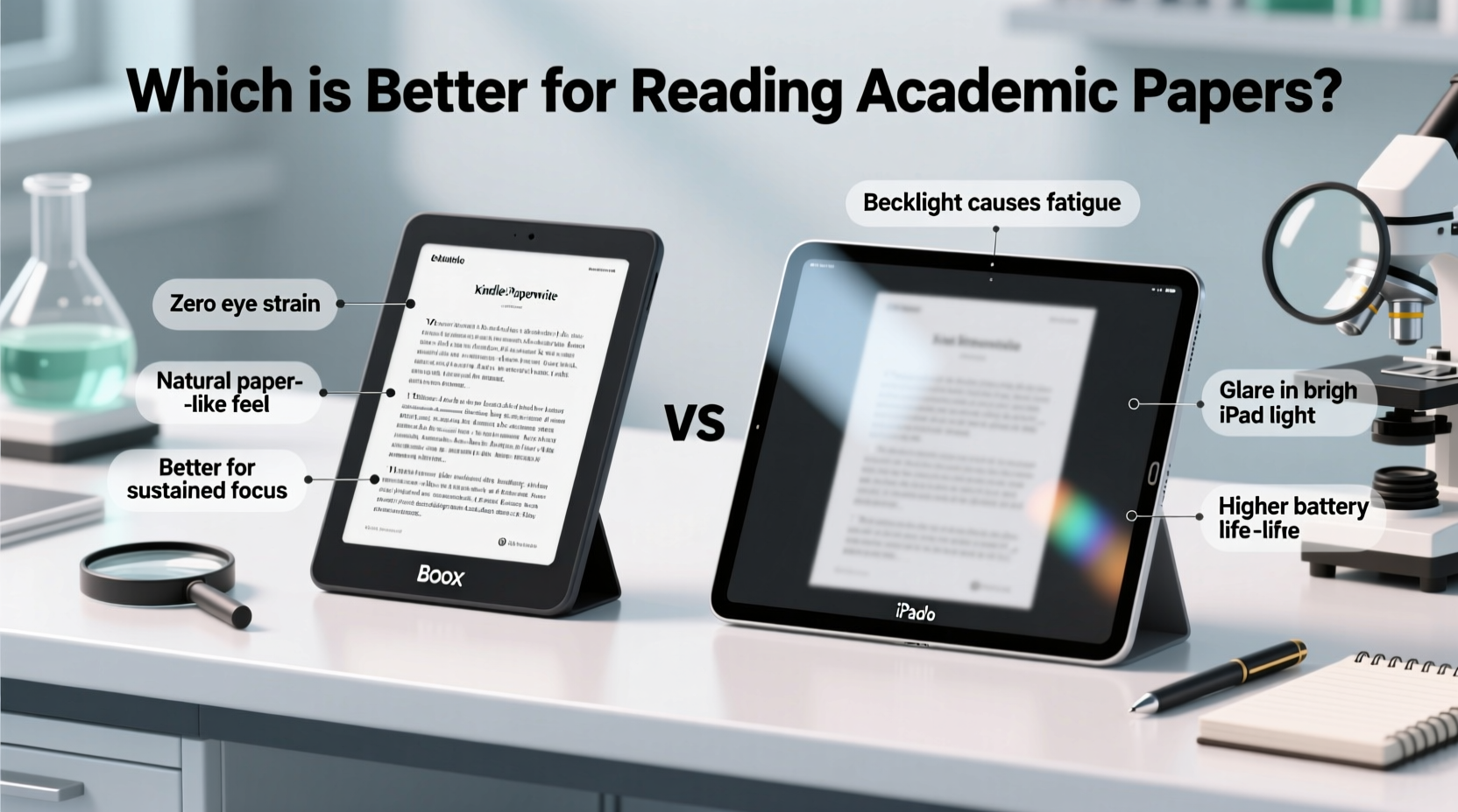 e ink tablet vs ipad which is better for reading academic papers