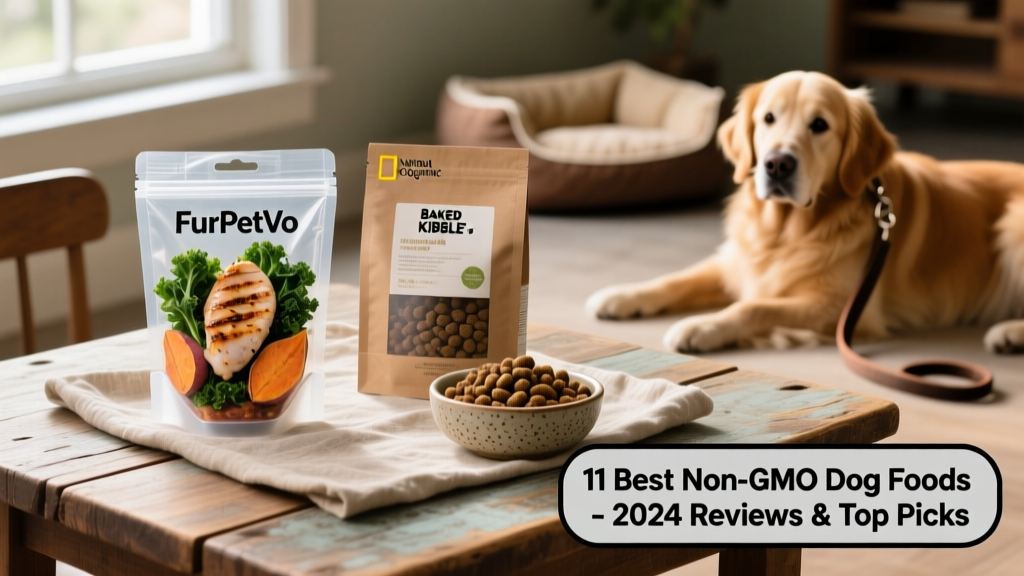 Side-by-side comparison of FurPetVo fresh meal portions and baked kibble in eco-friendly packaging