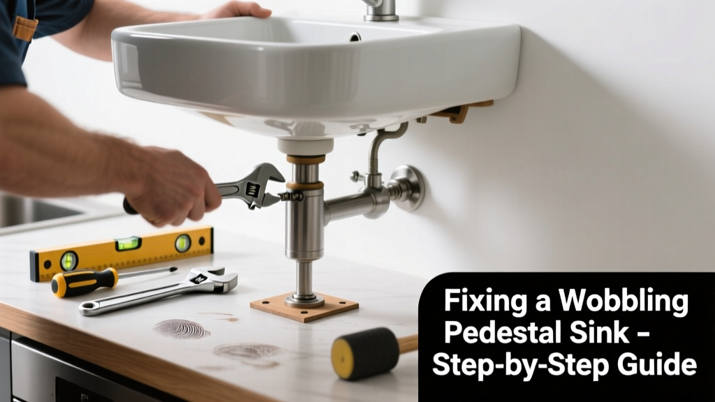 Fixing a Wobbling Pedestal Sink in the Kitchen