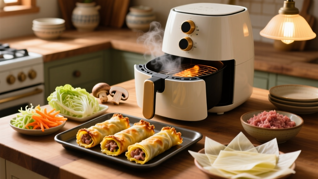 Easy Air Fryer Egg Rolls (Crispy, Less Oil!)