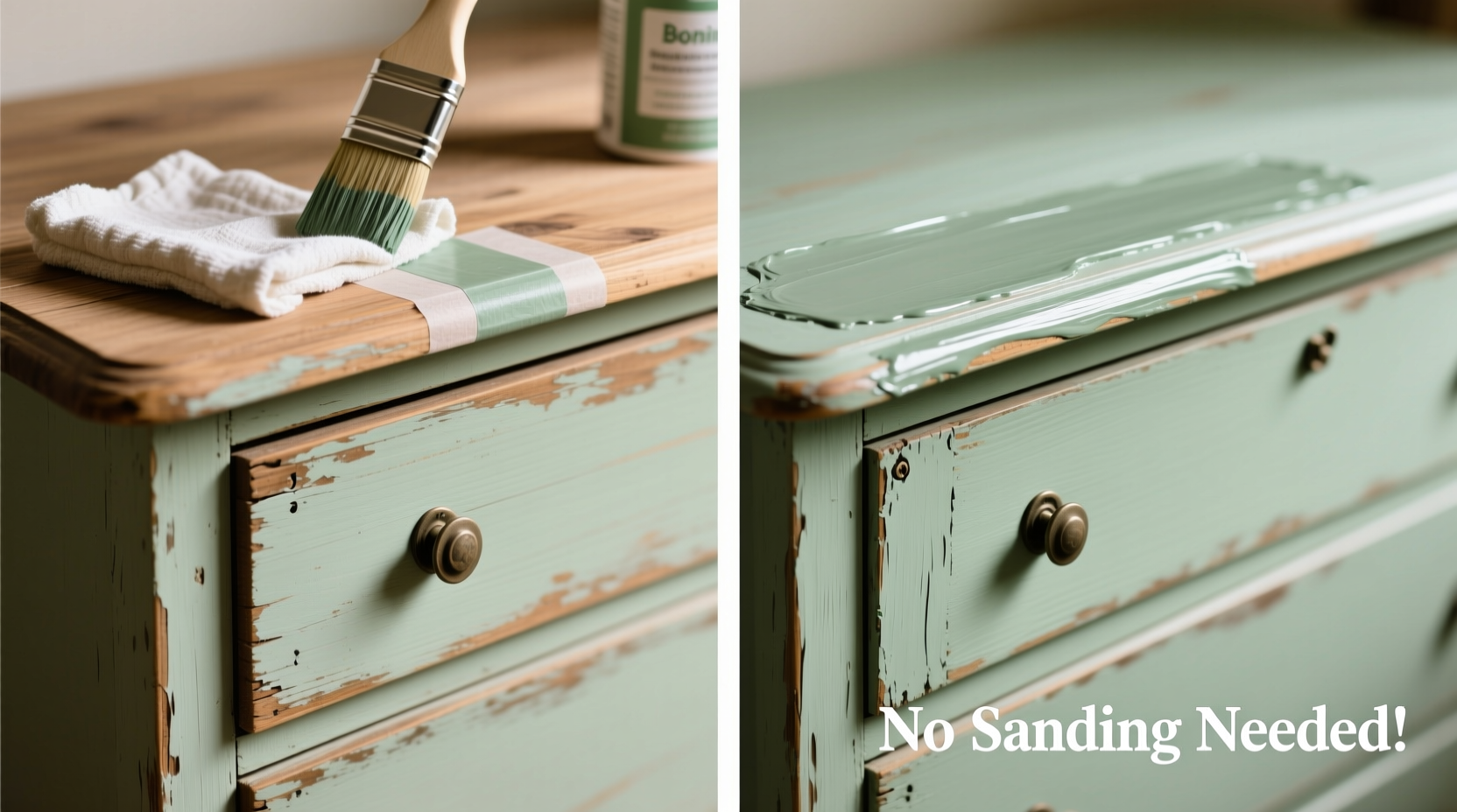 how to refresh old furniture with paint without sanding everything