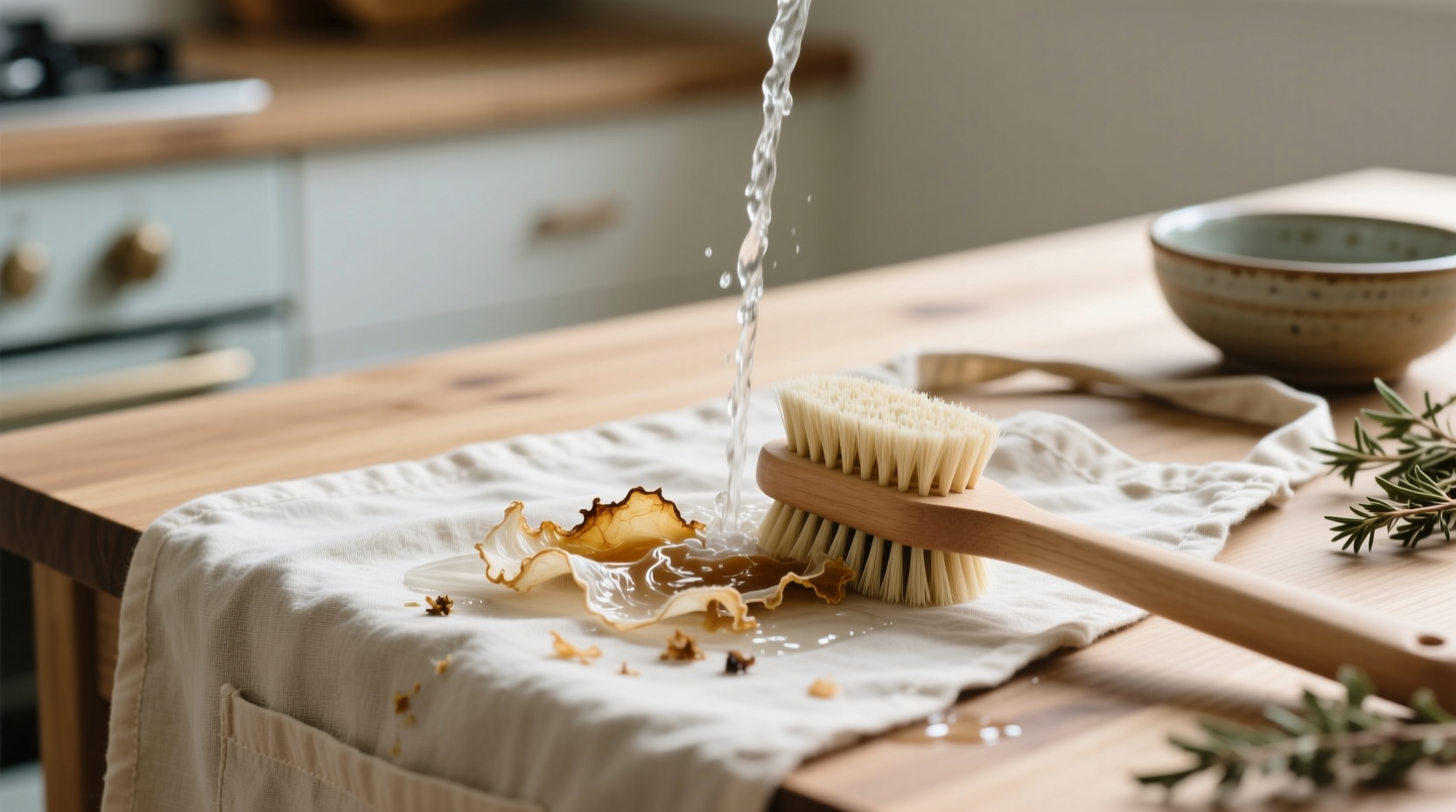 how to remove dried scoby from organic cotton aprons