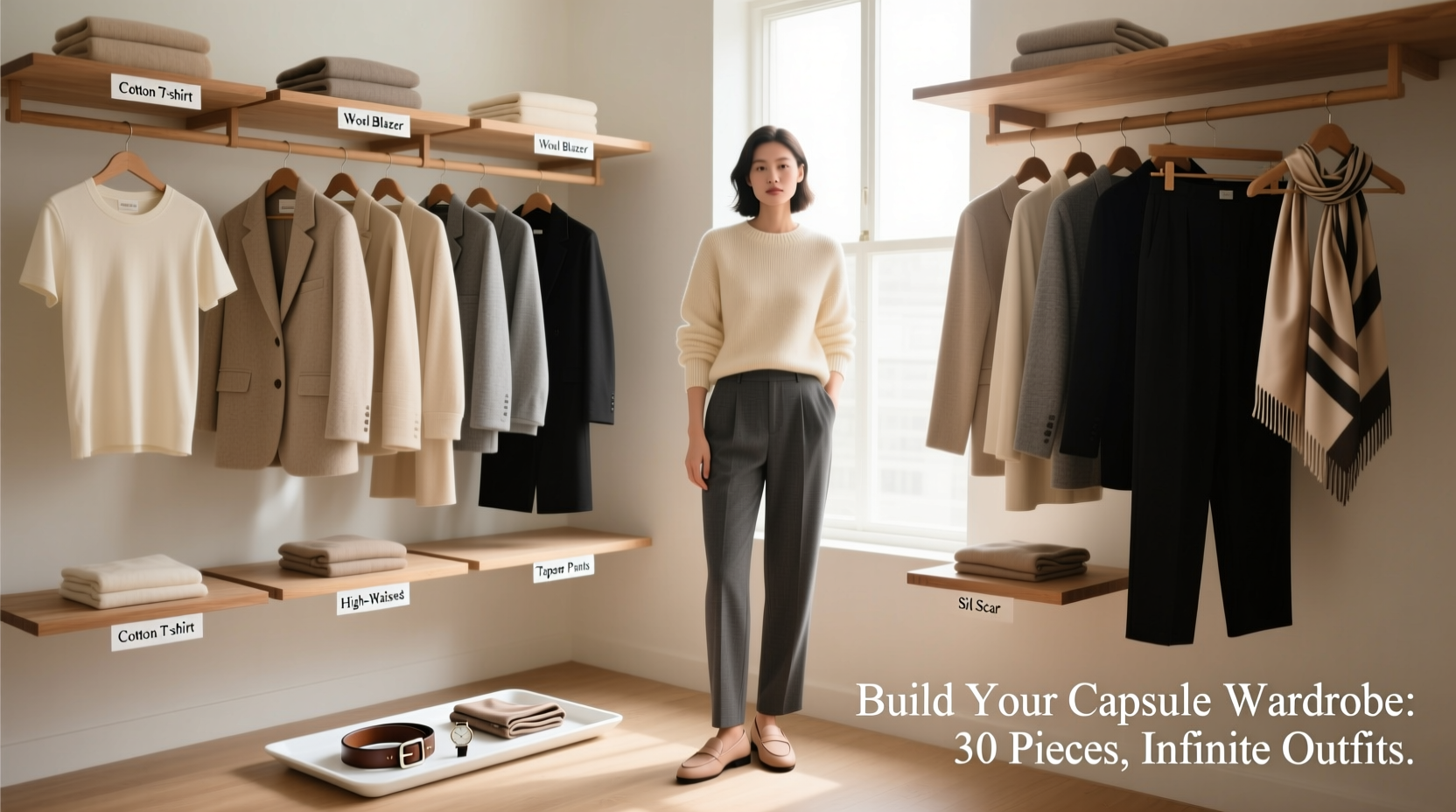 how to create a capsule wardrobe using only neutral toned pieces