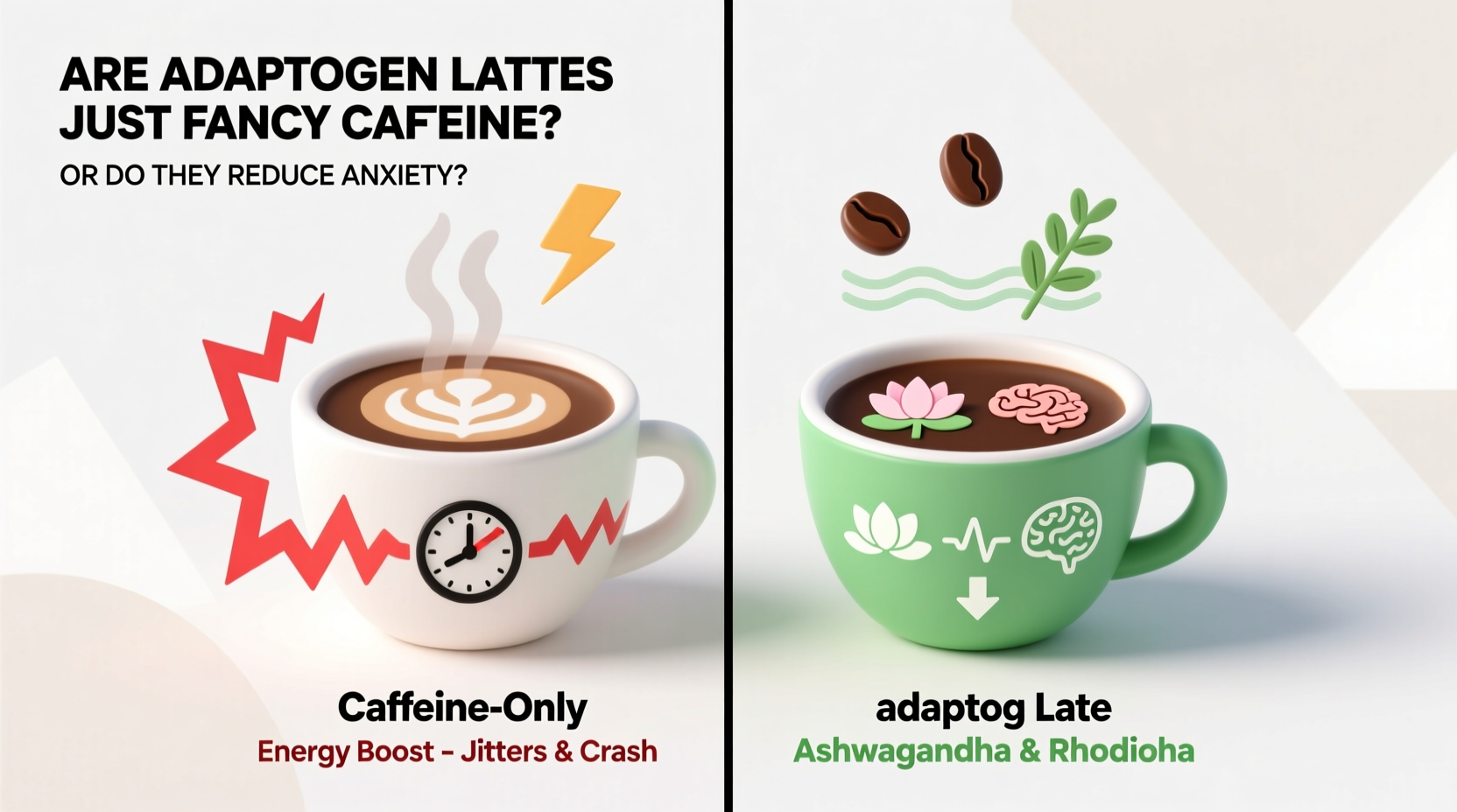 are adaptogen lattes just fancy caffeine or do they reduce anxiety