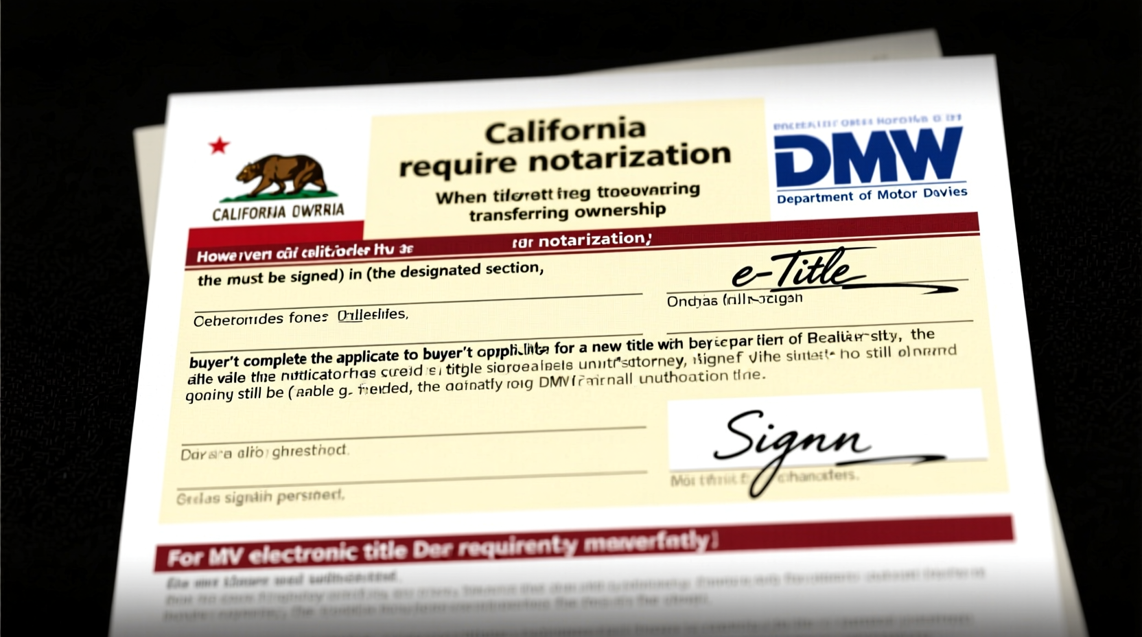 do california car titles have to be notarized
