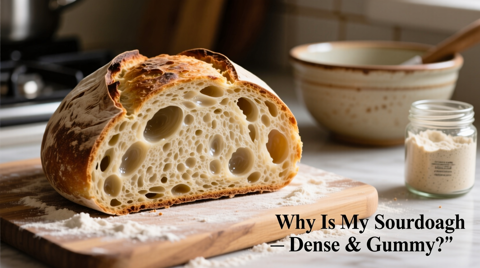 why is my sourdough bread dense and gummy inside