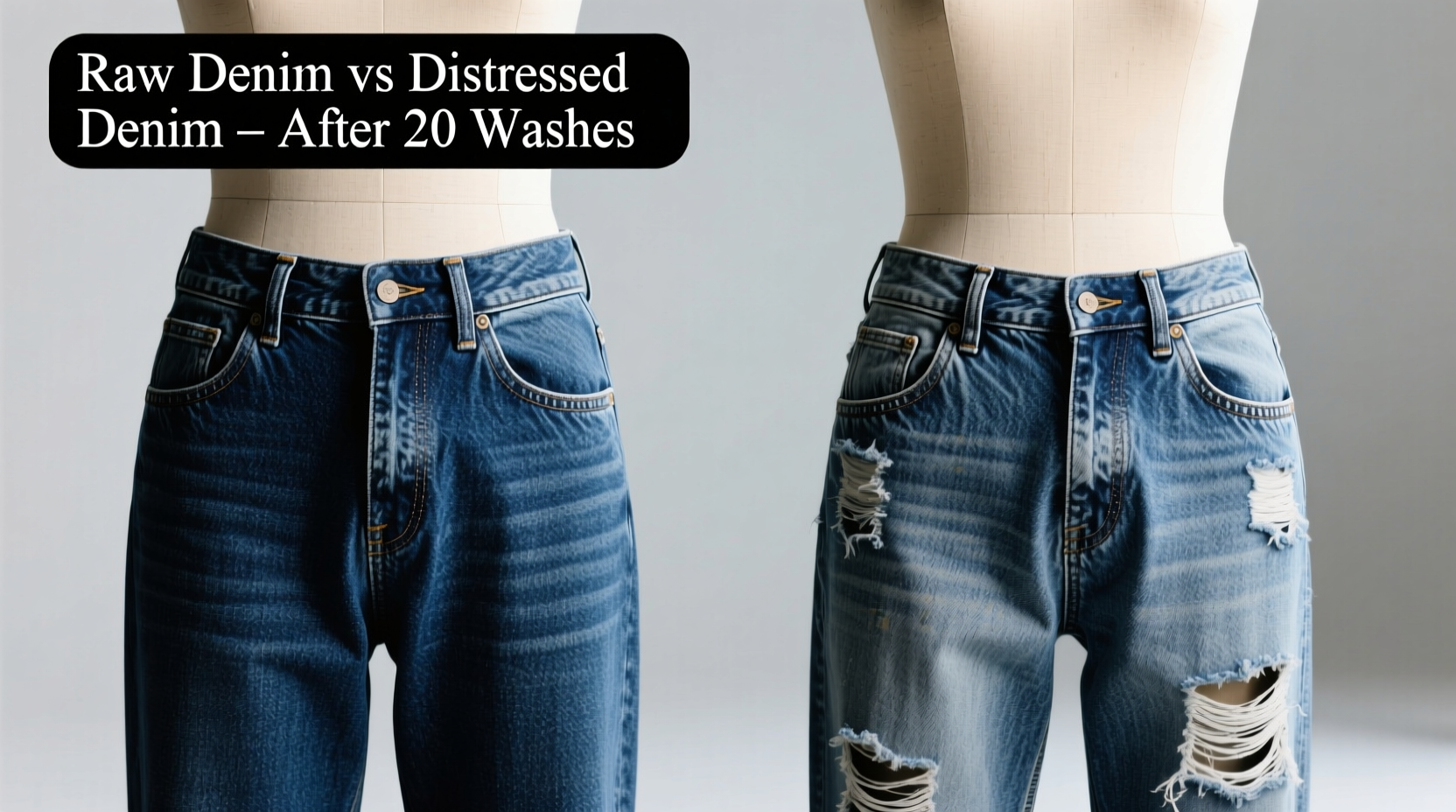 distressed denim vs raw denim which holds its look longer with frequent washes