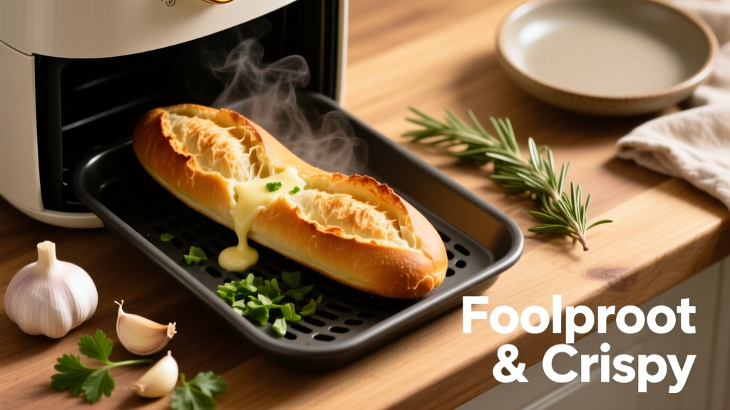 Frozen Garlic Baguette in Air Fryer: Crispy & Golden