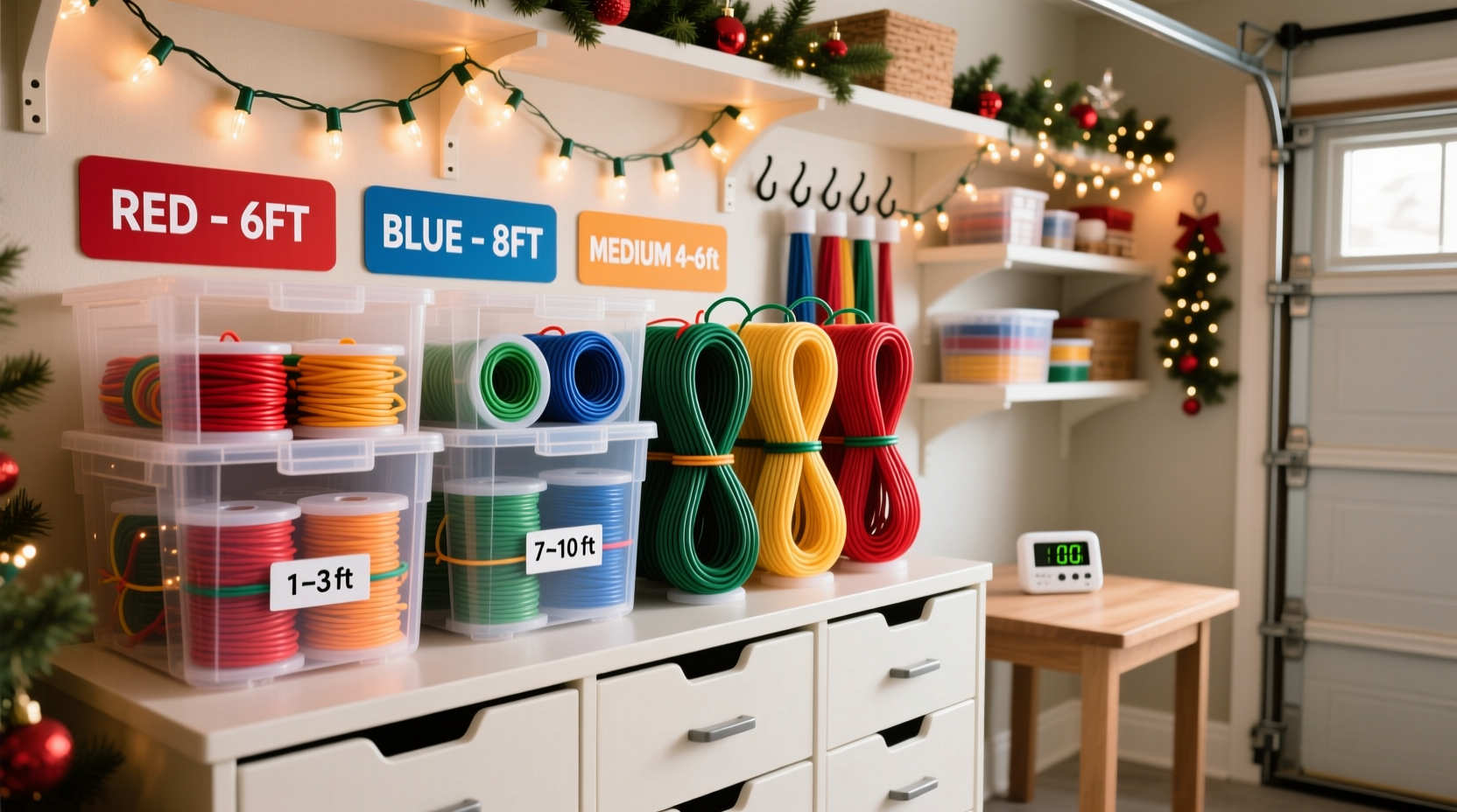 how to organize christmas light strands by color and length for faster setup